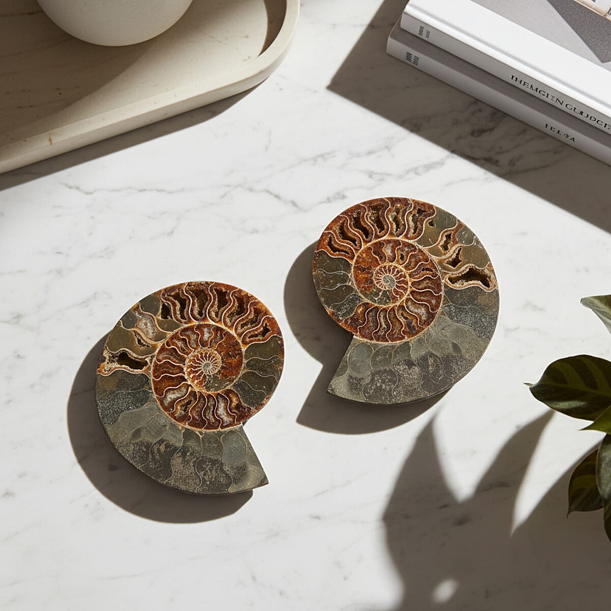 Ammonite&nbsp;Pair 10 Inch To 11 Inch 17236ctw image number 1