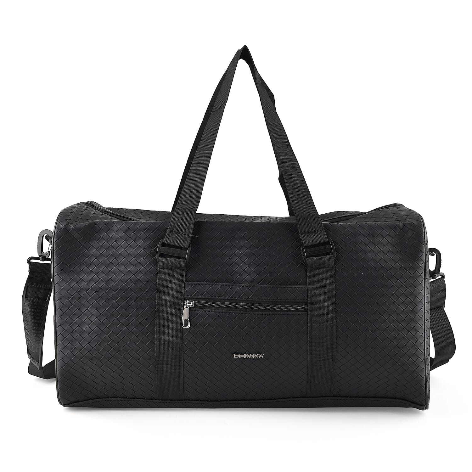 La Marey Black Duffle Travel Bag with Shoulder Strap