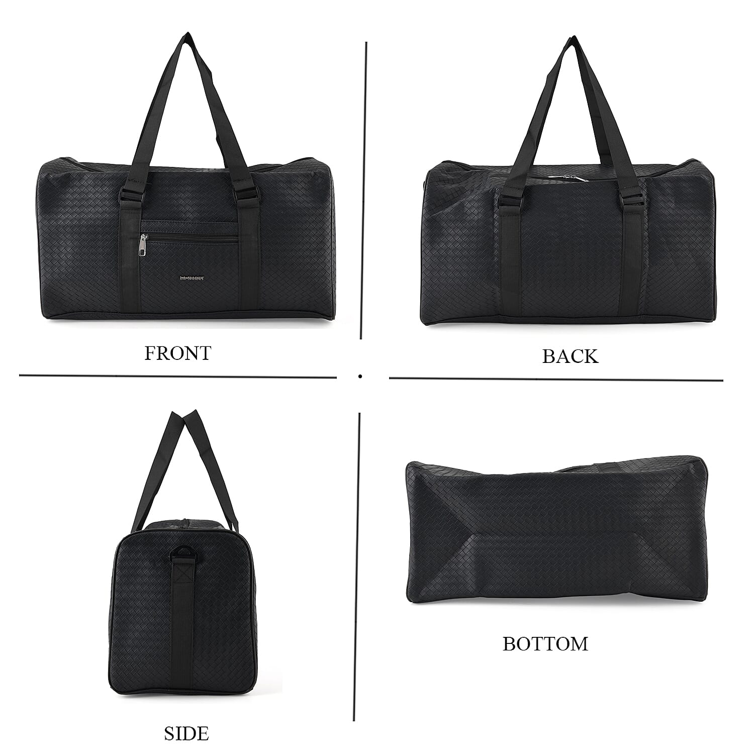La Marey Black Duffle Travel Bag with Shoulder Strap