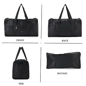 La Marey Black Duffle Travel Bag with Shoulder Strap