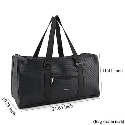 La Marey Black Duffle Travel Bag with Shoulder Strap