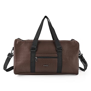 La Marey Brown Duffle Travel Bag with Shoulder Strap