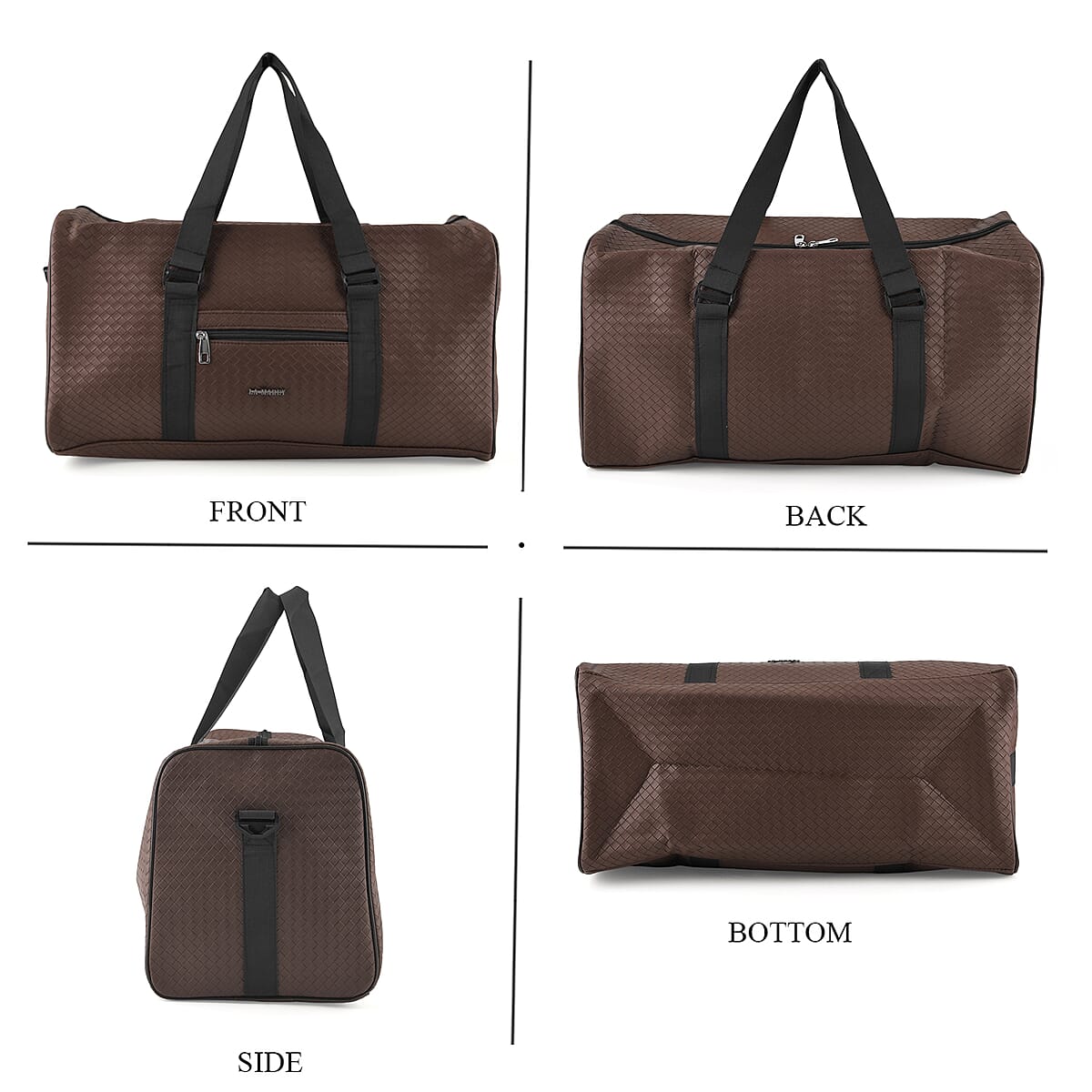 La Marey Brown Duffle Travel Bag with Shoulder Strap image number 1
