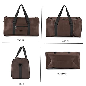 La Marey Brown Duffle Travel Bag with Shoulder Strap