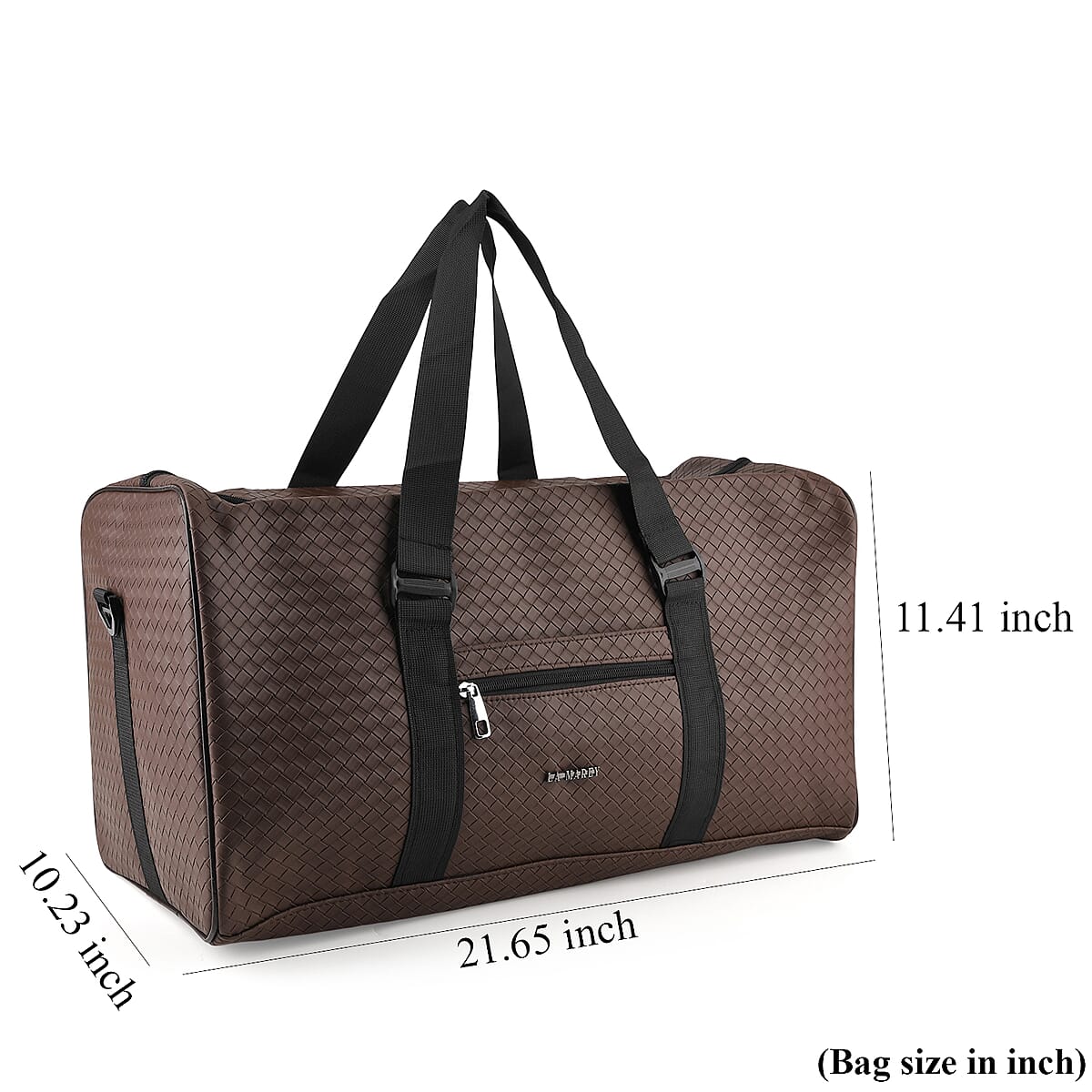 La Marey Brown Duffle Travel Bag with Shoulder Strap image number 4