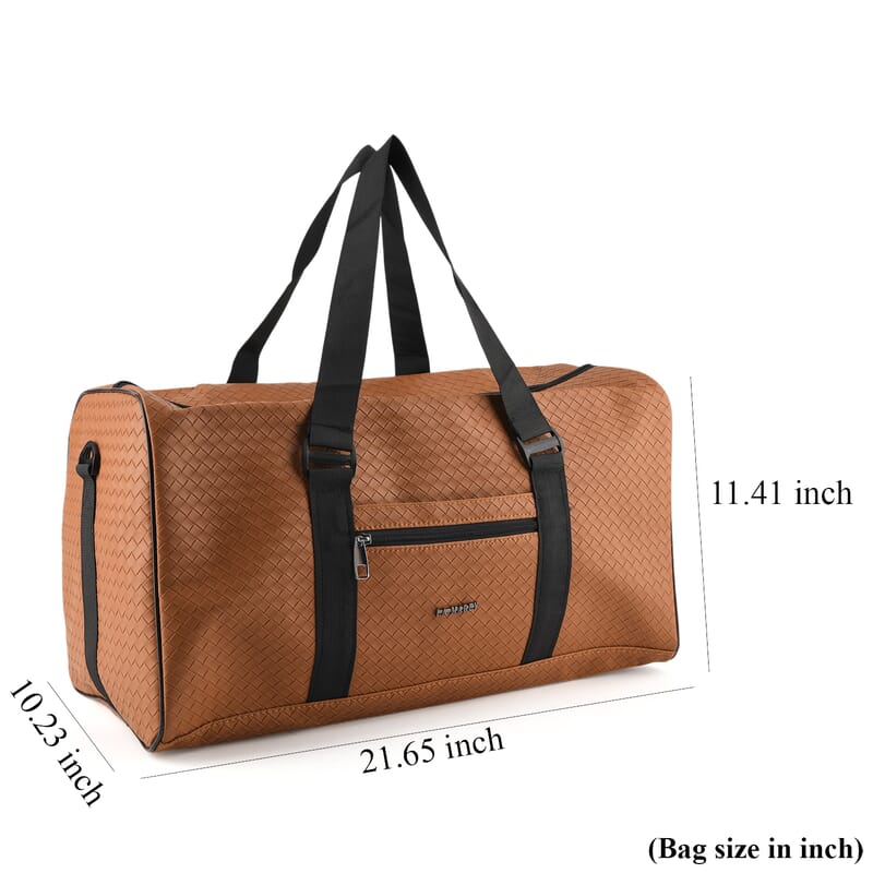 La Marey Tan Duffle Travel Bag with Shoulder Strap