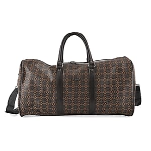 La Marey Brown Duffle Travel Bag Shoulder Strap (19.69x10.24x7.87)