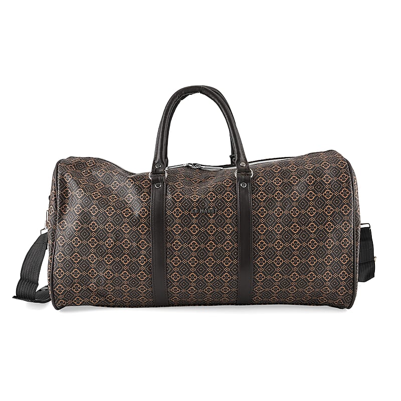 La Marey Brown Duffle Travel Bag Shoulder Strap (19.69x10.24x7.87)