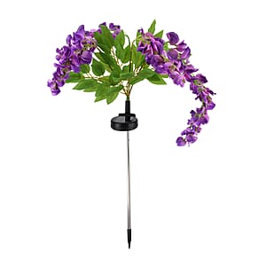 Livmore Purple Wisteria Flower Solar Lights with 4 Heads