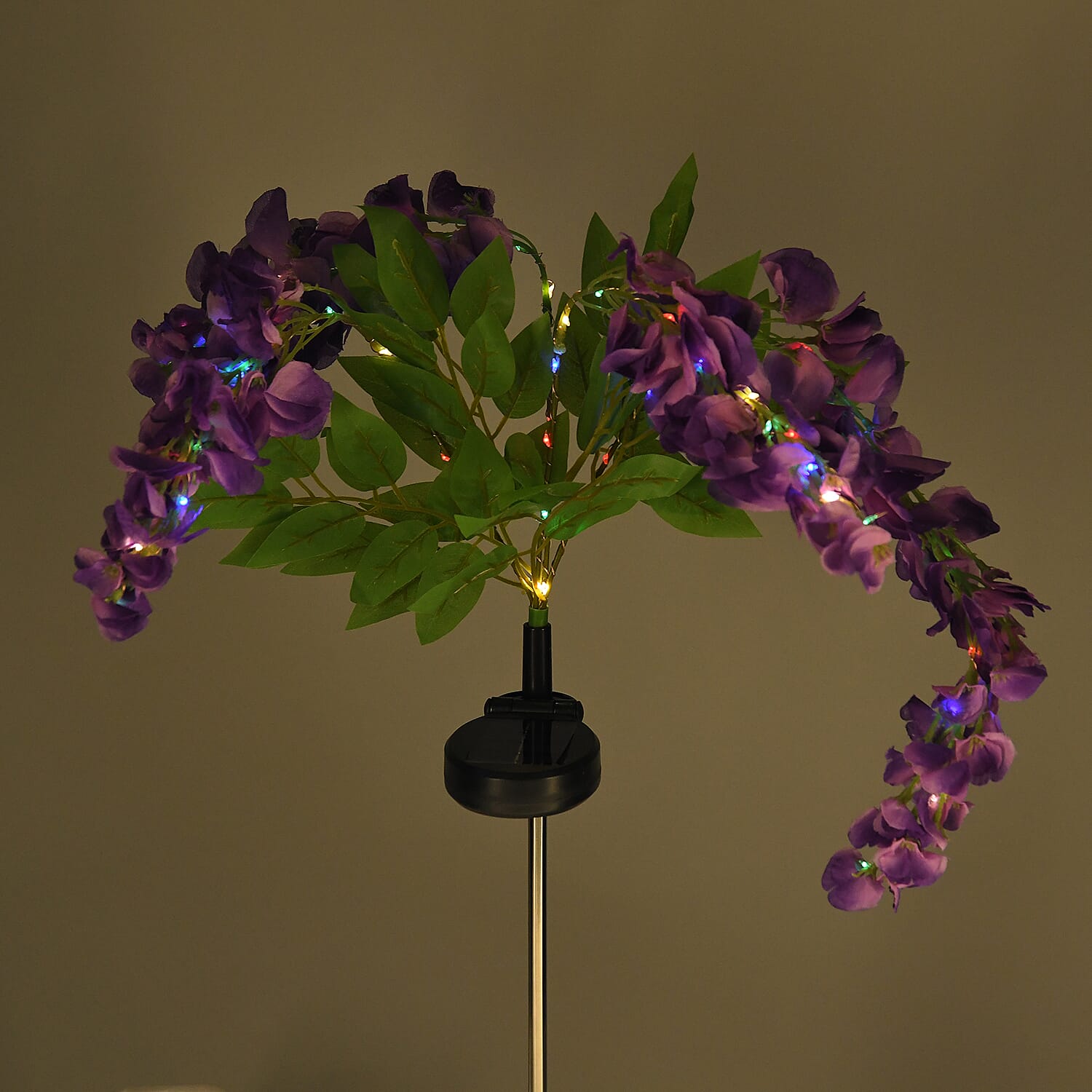 Livmore Purple Wisteria Flower Solar Lights with 4 Heads