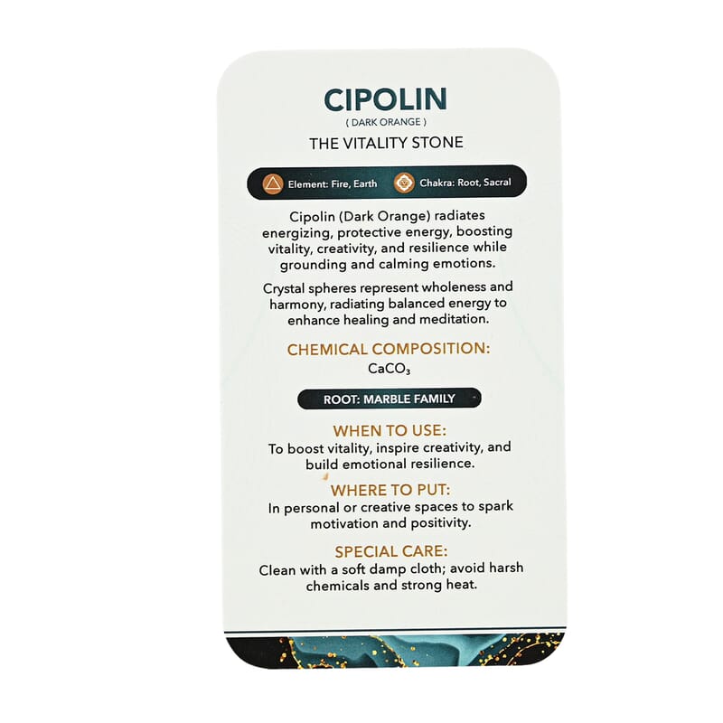 Cipolin Dark Orange Sphere (Ball) -Small 748ctw