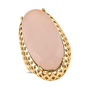 Galilea Rose Quartz Ring in Goldtone (Adjustable) 35.00 ctw