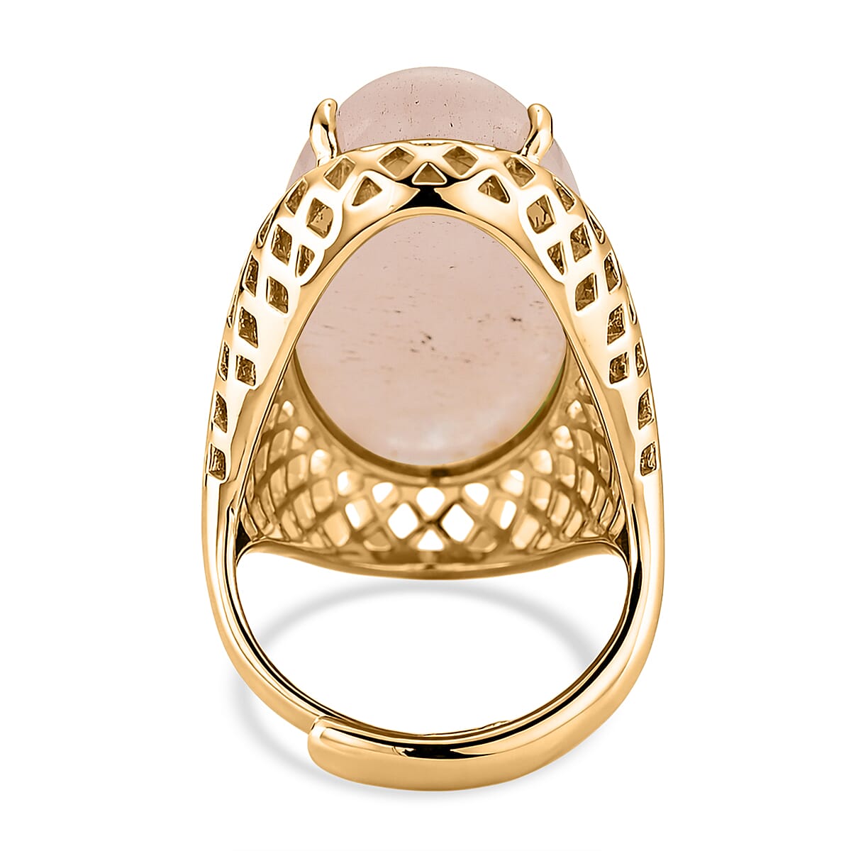 Galilea Rose Quartz Ring in Goldtone (Adjustable) 35.00 ctw image number 4