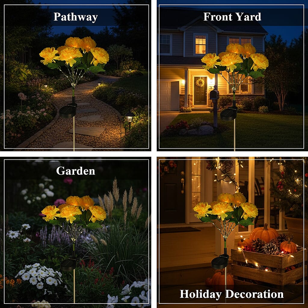 Livmore Yellow Daisy Flower Solar Lights with 7 Heads