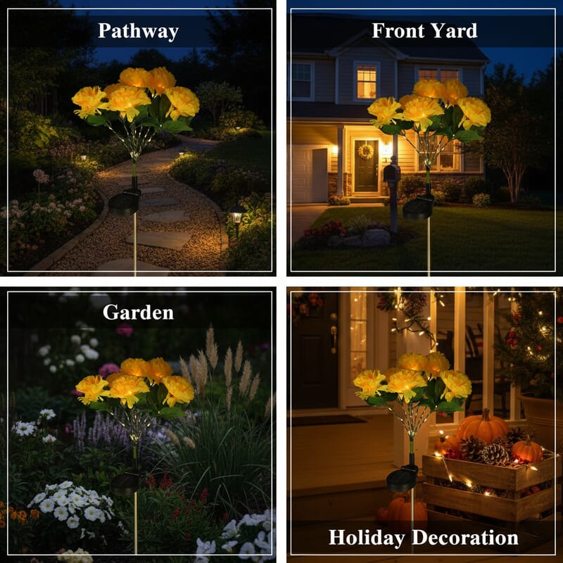 Livmore Yellow Daisy Flower Solar Lights with 7 Heads