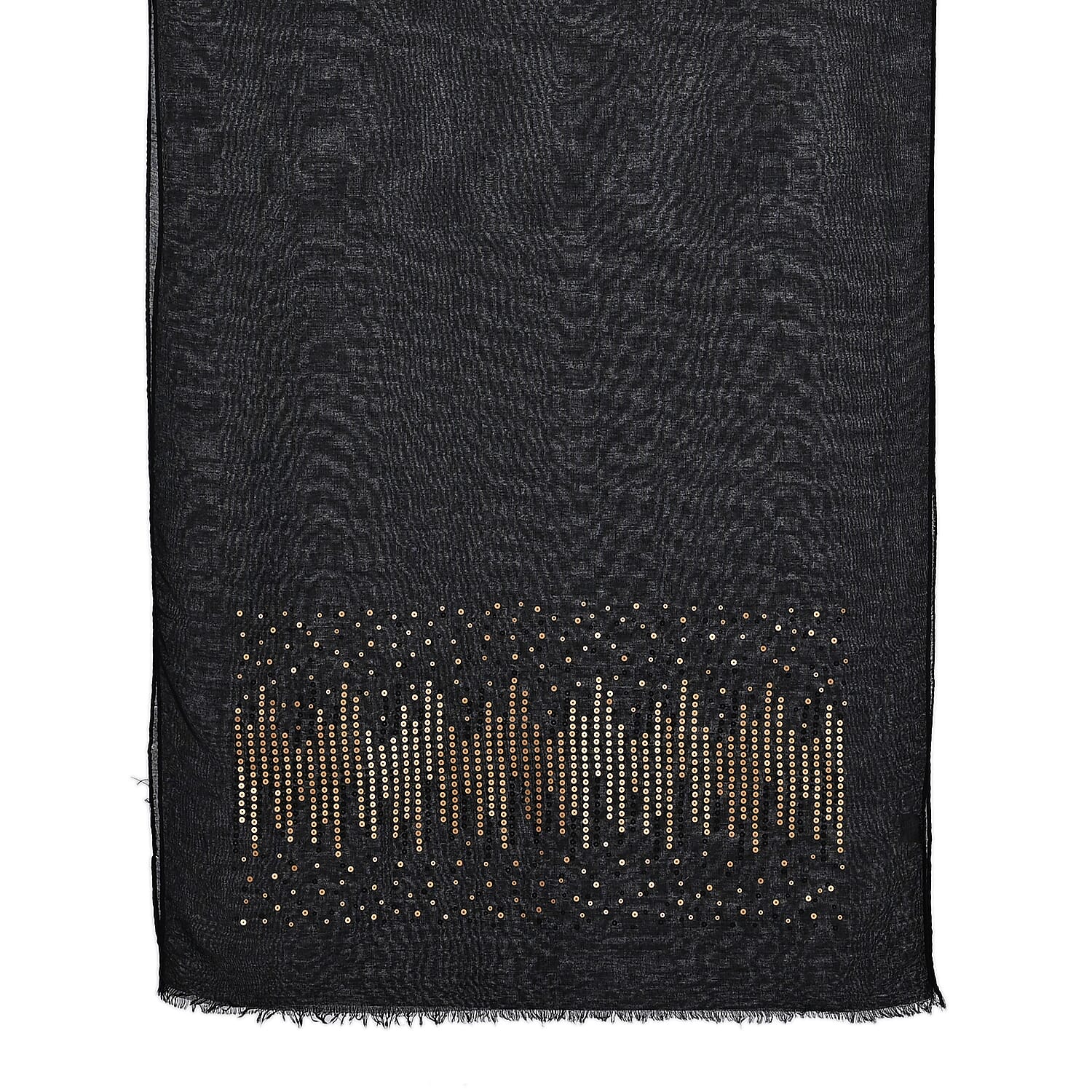 La Marey Striking Black Sequined Scarf