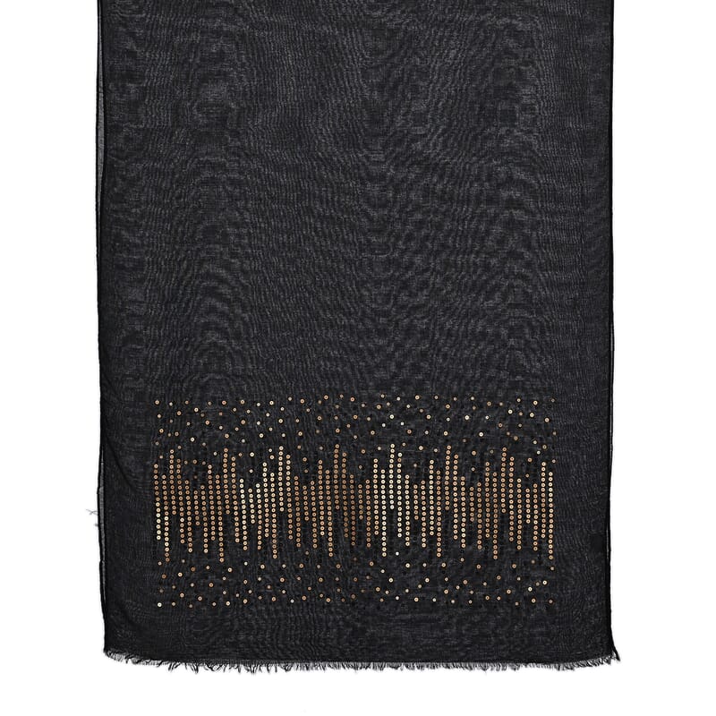 La Marey Striking Black Sequined Scarf
