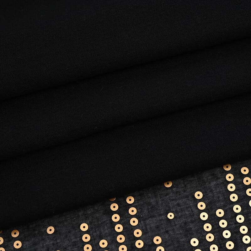 La Marey Striking Black Sequined Scarf