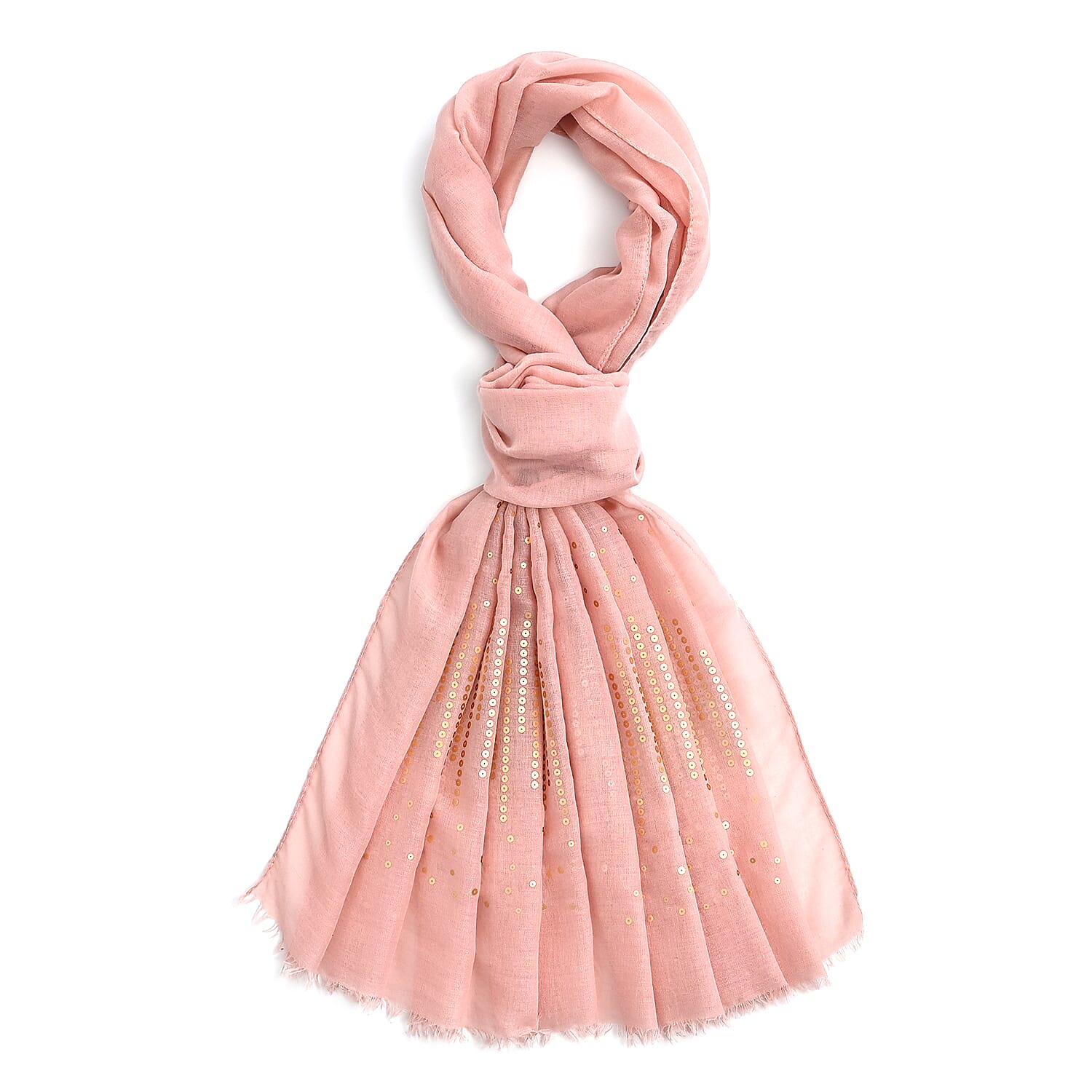 La Marey Charming Pink Sequined Scarf