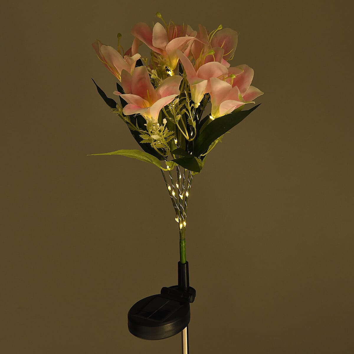 Livmore Pink Lily Flower Solar Lights with 7 Heads image number 3