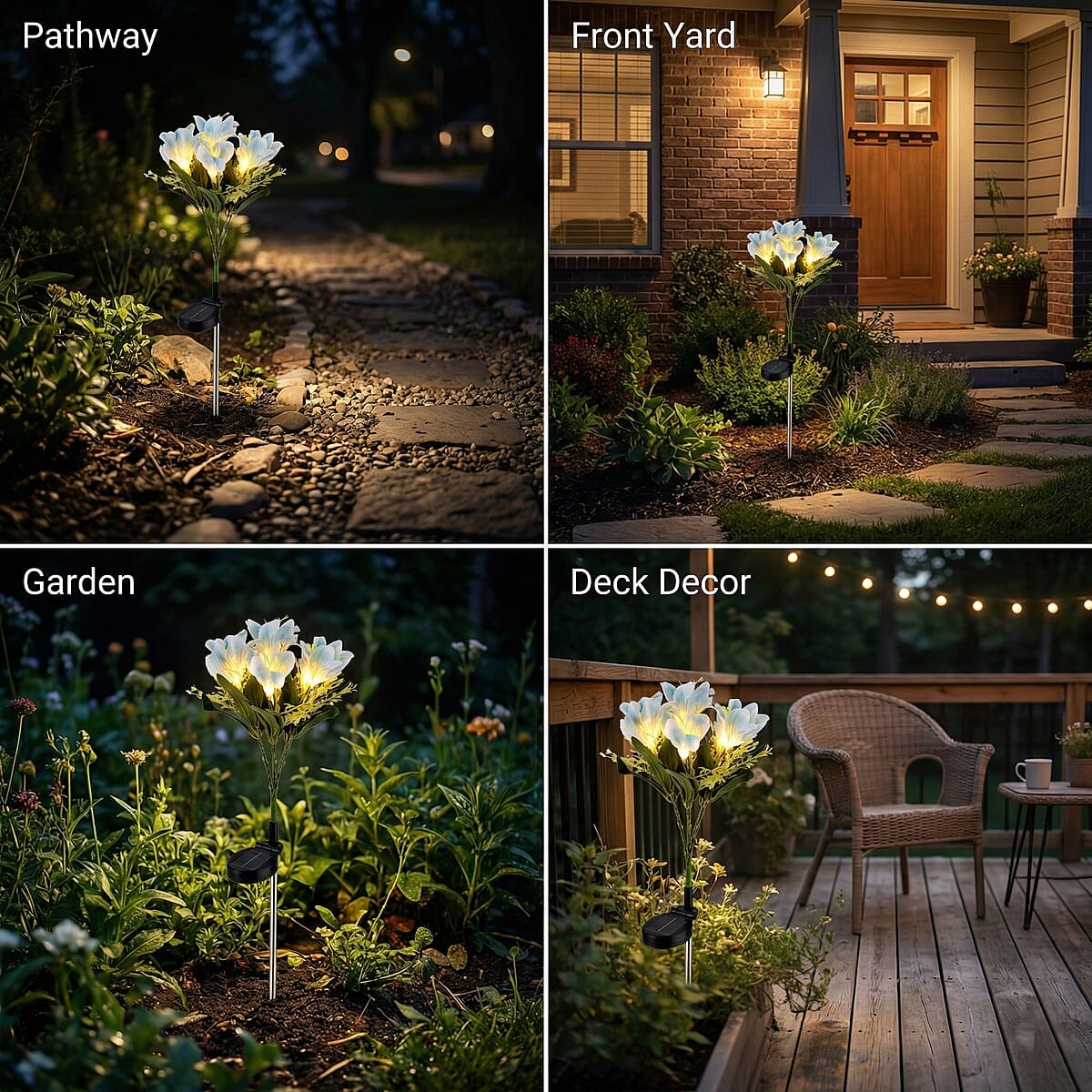 Livmore Blue Lily Flower Solar Lights with 7 Heads image number 2