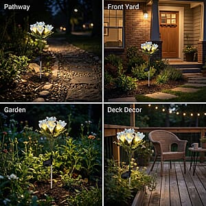 Livmore Blue Lily Flower Solar Lights with 7 Heads