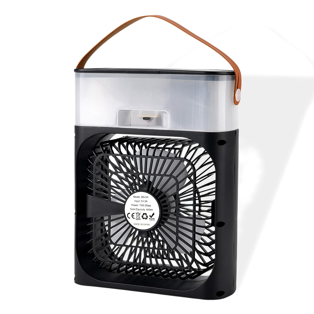 Livmore Black Multifunctional 5 Hole Humidifier Fan with Handle and Flashing Light image number 6