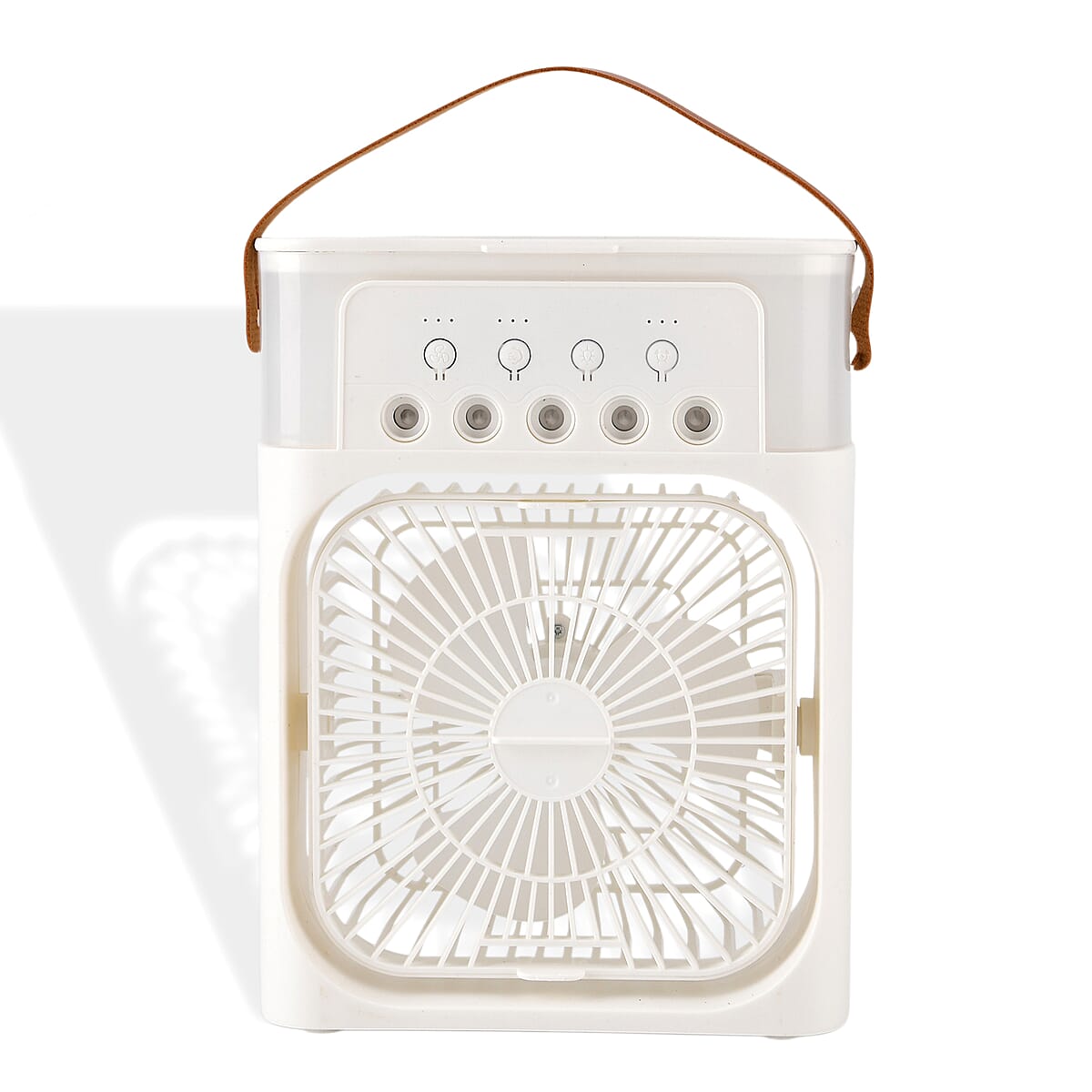 Livmore White Multifunctional 5 Hole Humidifier Fan with Handle and Flashing Light image number 0