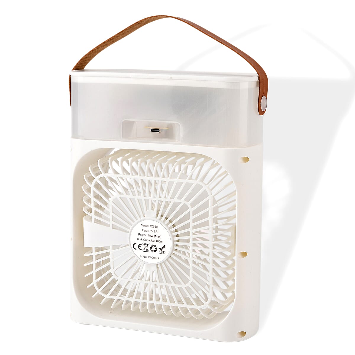 Livmore White Multifunctional 5 Hole Humidifier Fan with Handle and Flashing Light image number 6
