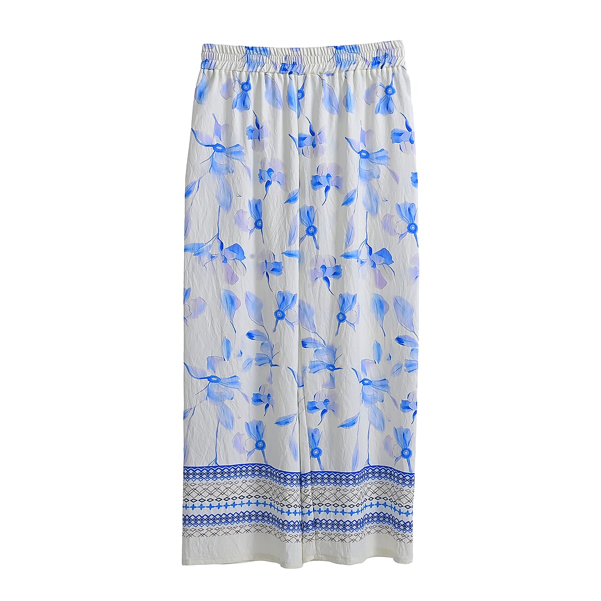 La Marey Blue Breezy Printed Pants - One Size Fits Most image number 2