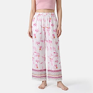 La Marey Pink Breezy Printed Pants - One Size Fits Most