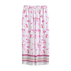 La Marey Pink Breezy Printed Pants - One Size Fits Most