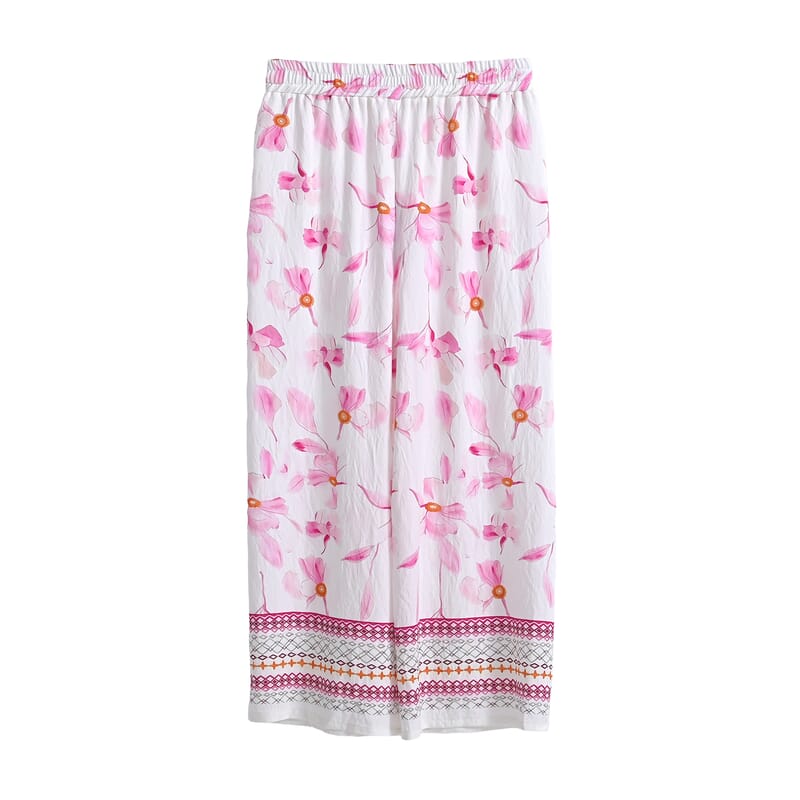 La Marey Pink Breezy Printed Pants - One Size Fits Most