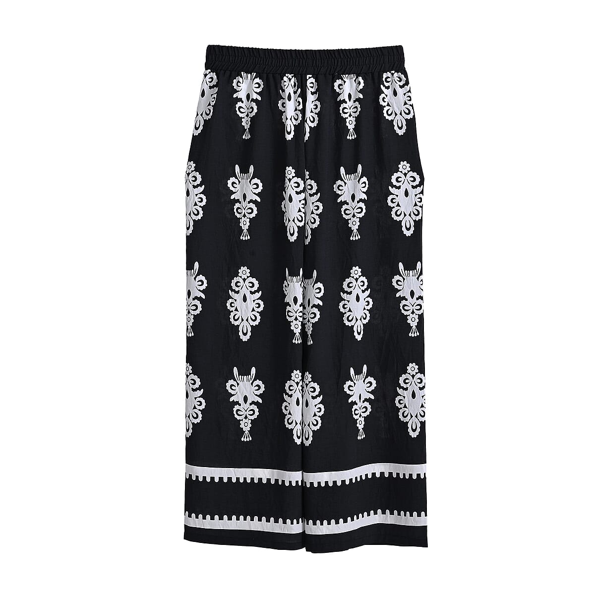 La Marey Black Breezy Printed Pants - One Size Fits Most image number 2