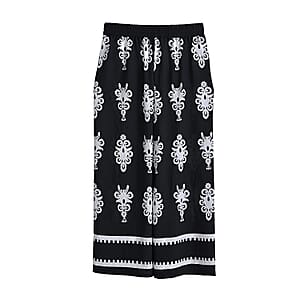 La Marey Black Breezy Printed Pants - One Size Fits Most