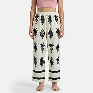La Marey Yellow Breezy Printed Pants - One Size Fits Most