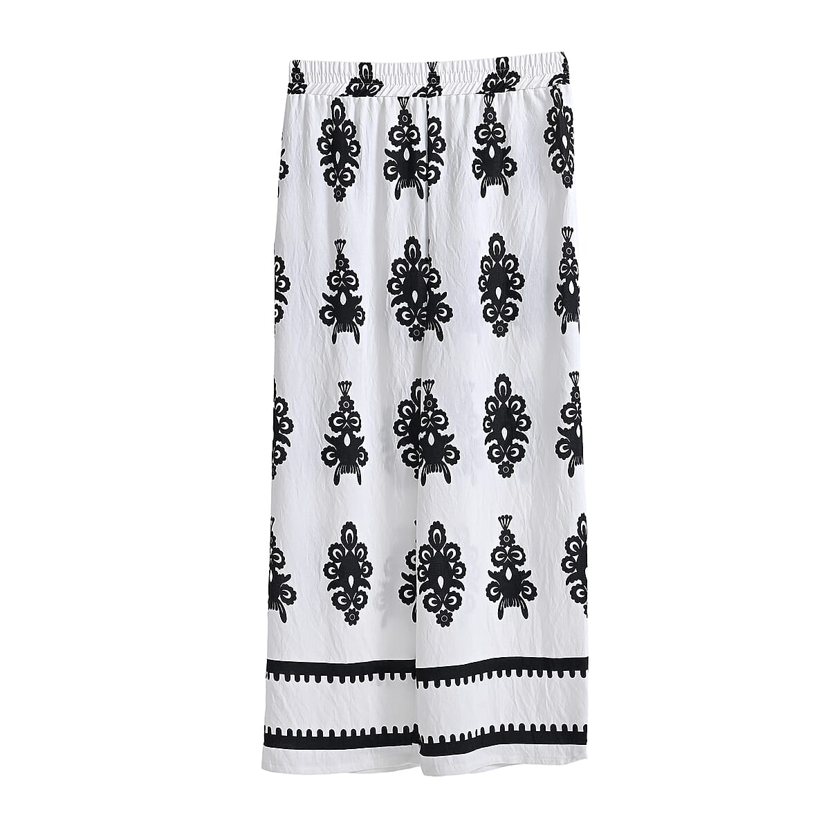 La Marey White Breezy Printed Pants - One Size Fits Most image number 2