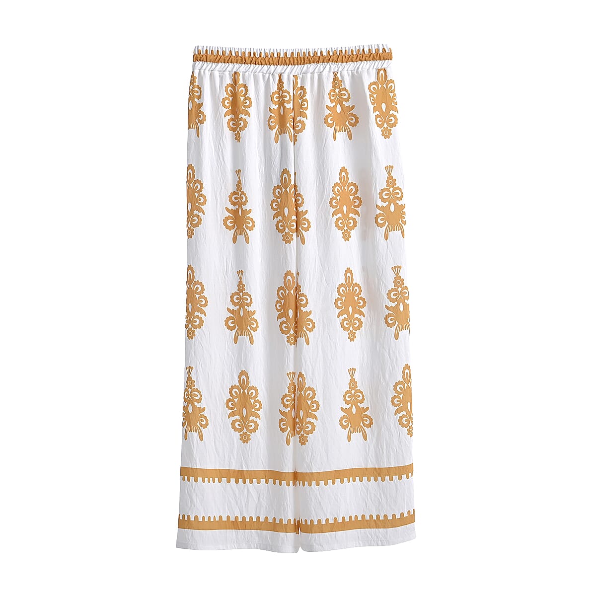 La Marey Gold Breezy Printed Pants - One Size Fits Most image number 2