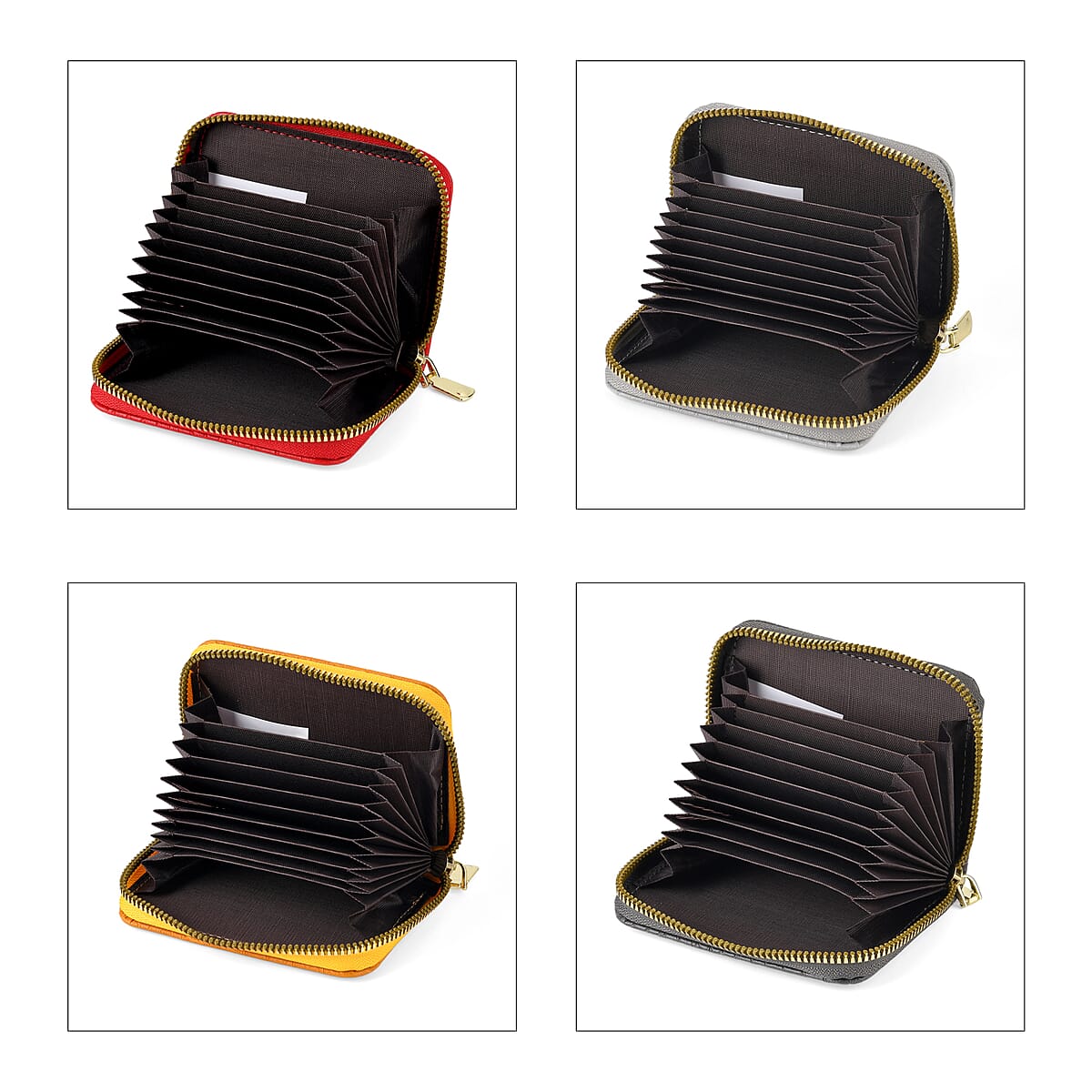 La Marey Red Faux Leather 4-pieces RFID Card Bag image number 5