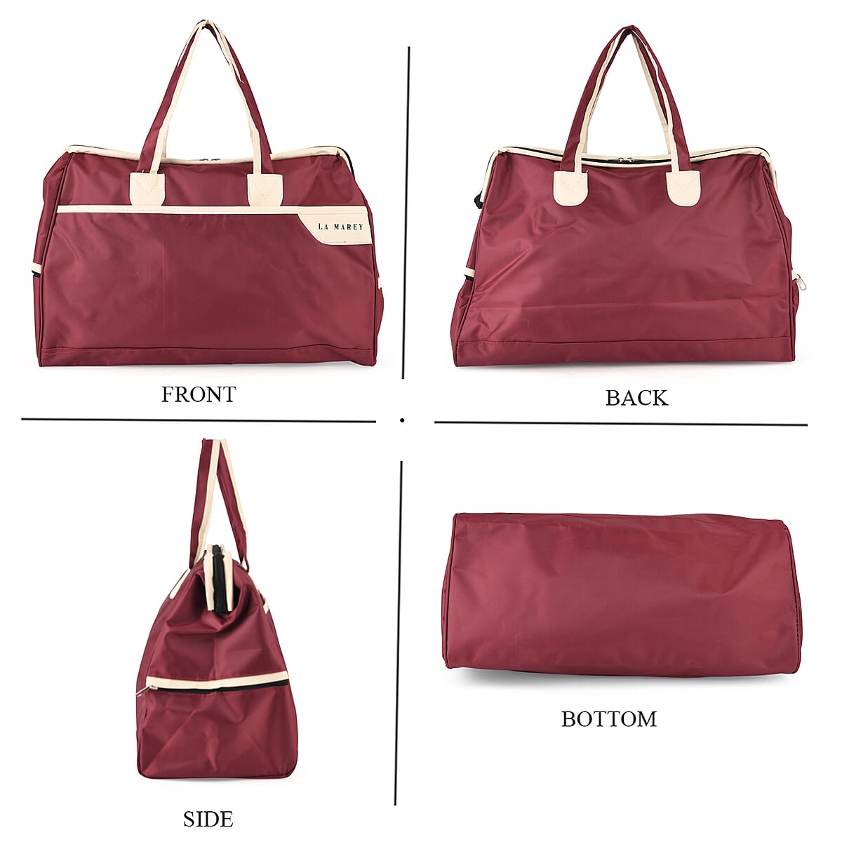 La Marey Red Oxford Cloth Travel Duffle Bag image number 1