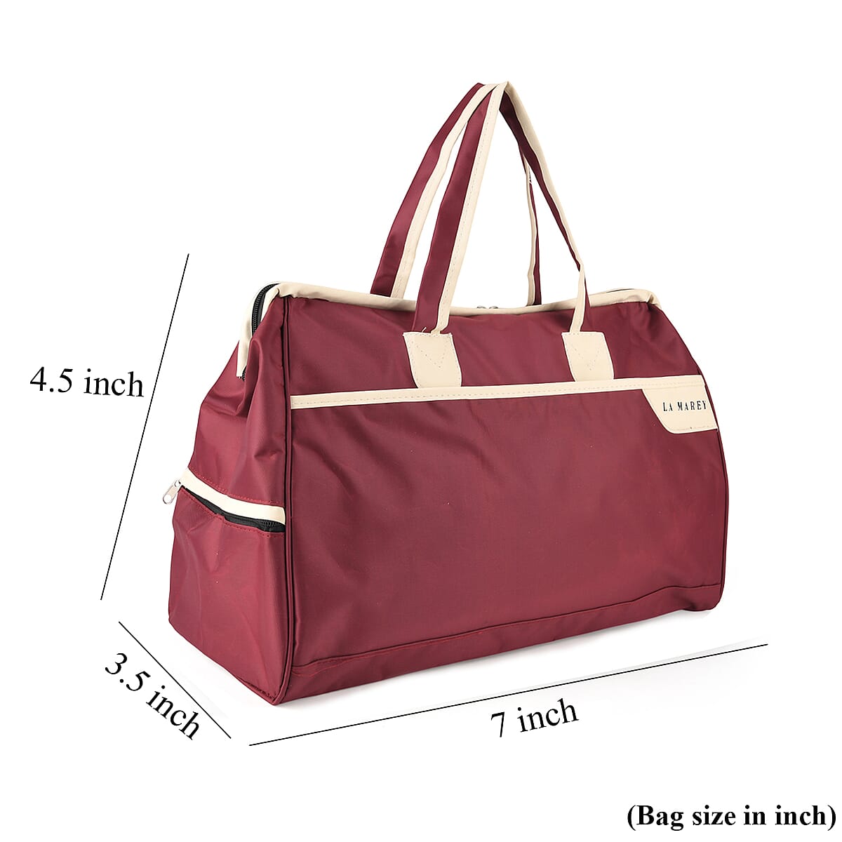 La Marey Red Oxford Cloth Travel Duffle Bag image number 4