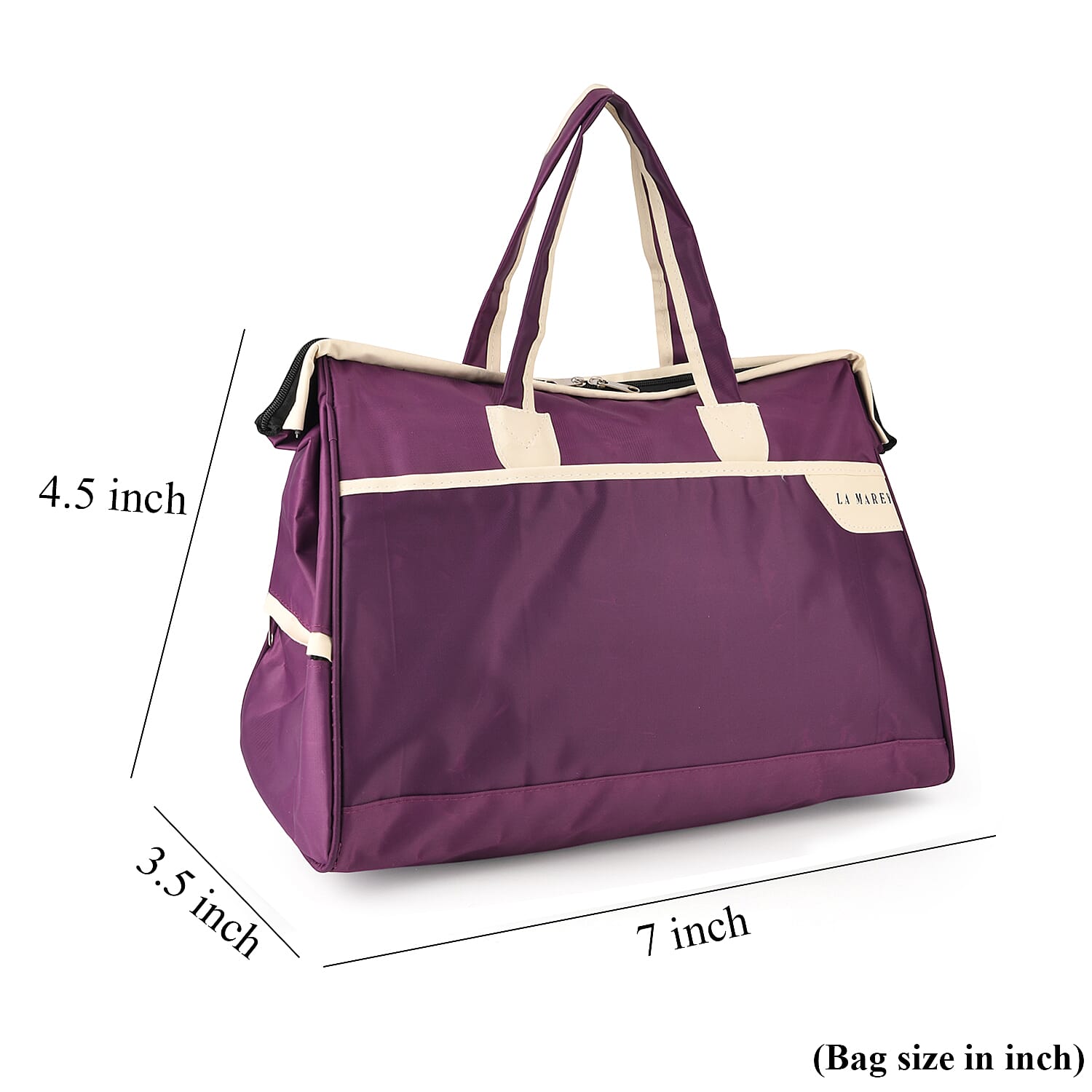 La Marey Purple Oxford Cloth Travel Duffle Bag