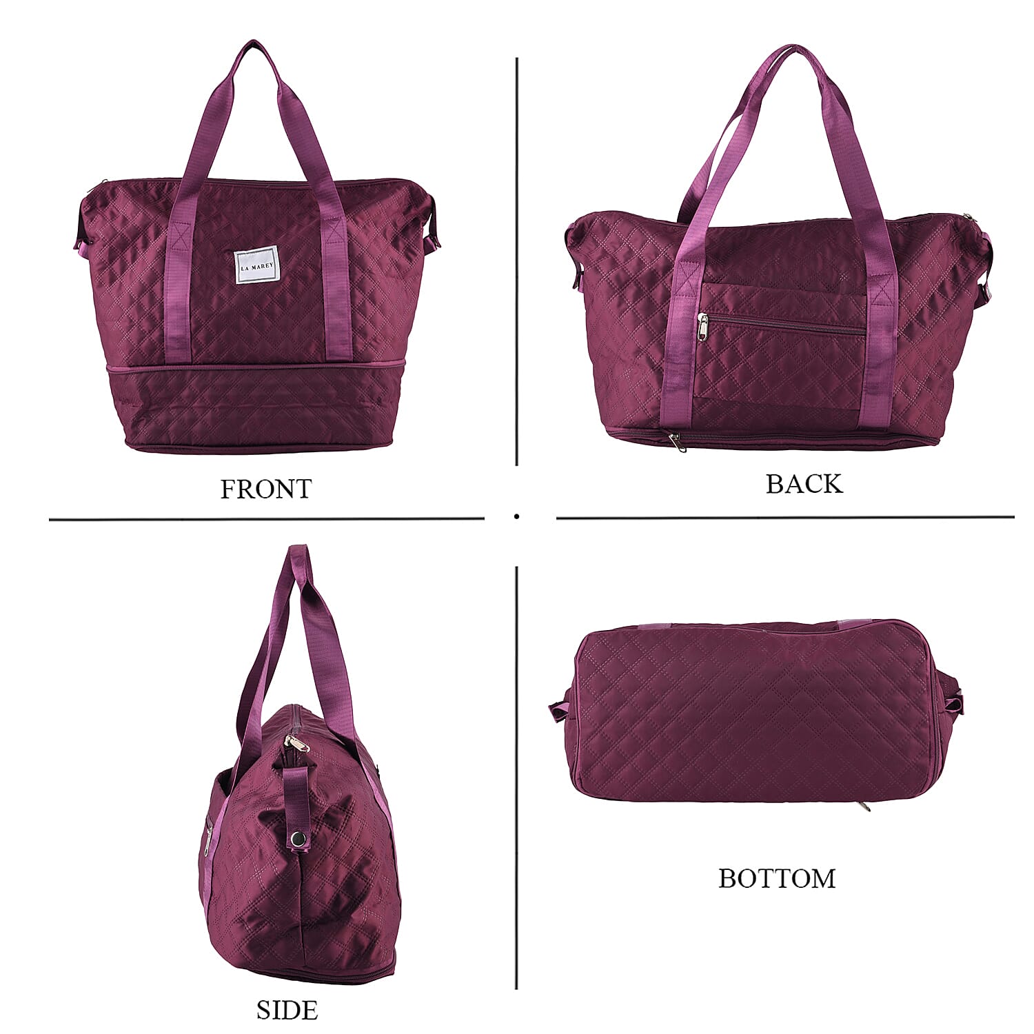 La Marey Purple Polyester Tote Bag