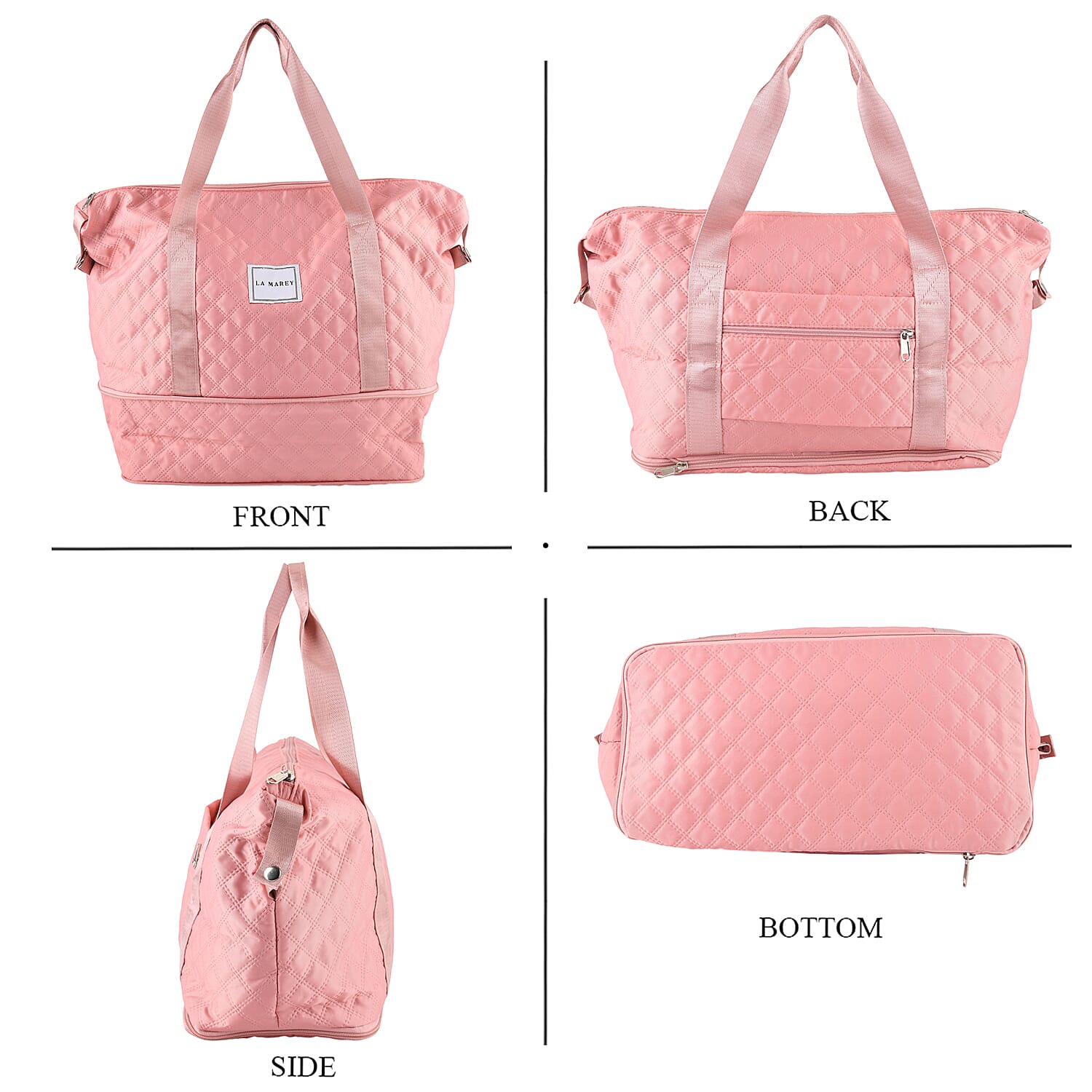 La Marey Pink Polyester Tote Bag