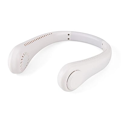 Livmore White Rechargeable Portable Neck Fan