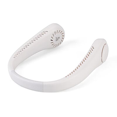 Livmore White Rechargeable Portable Neck Fan