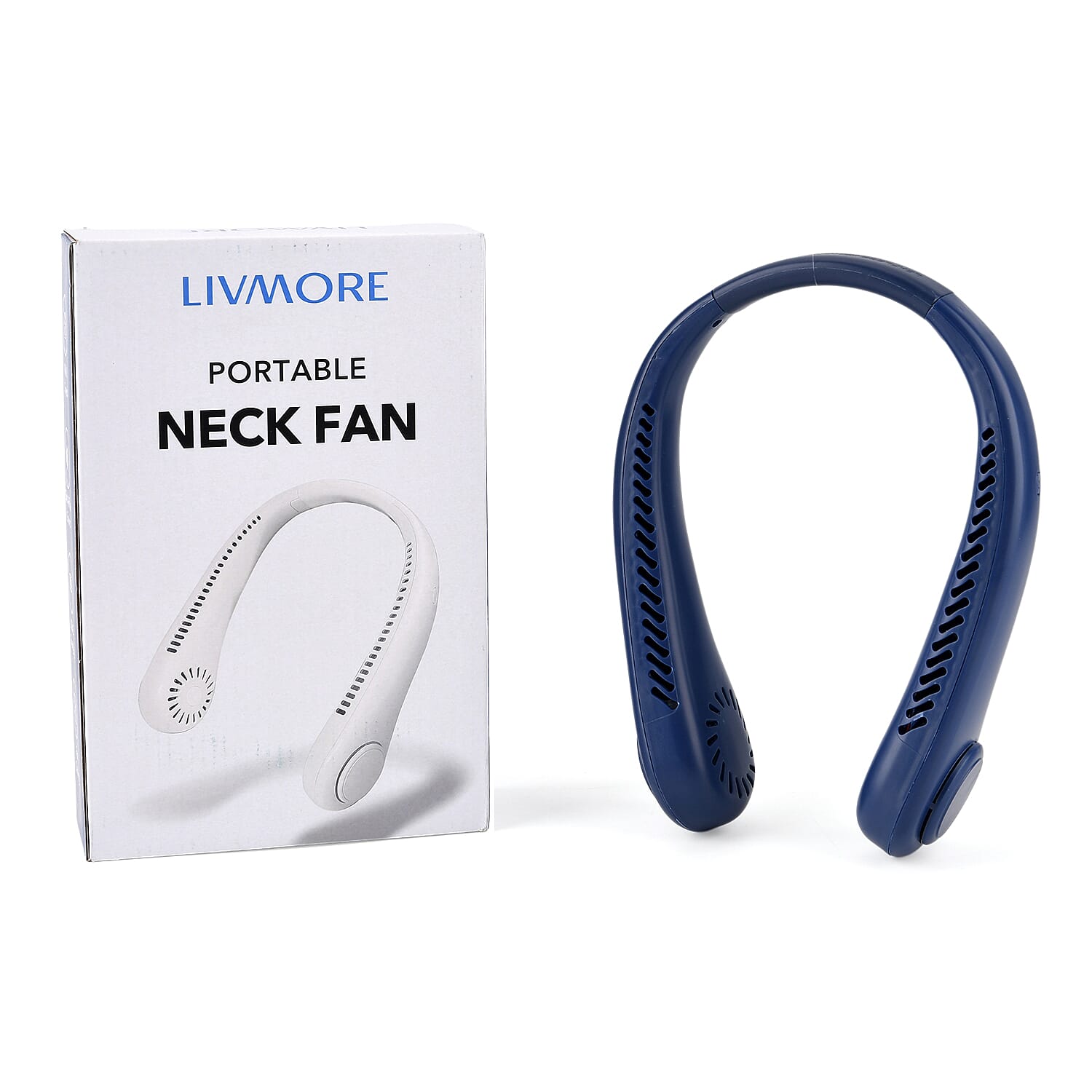 Livmore Blue Rechargeable Portable Neck Fan