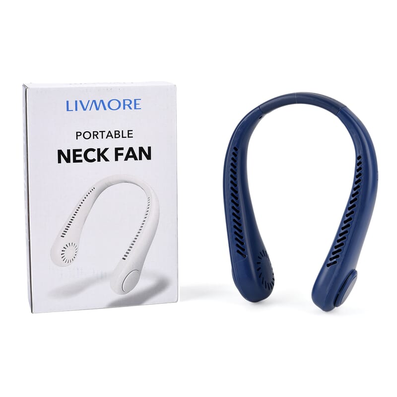 Livmore Blue Rechargeable Portable Neck Fan