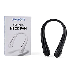 Livmore Black Rechargeable Portable Neck Fan