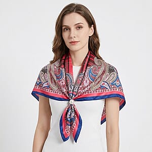 La Marey Purple, Orange and Sky Blue Set of 3 Paisley Print Scarf